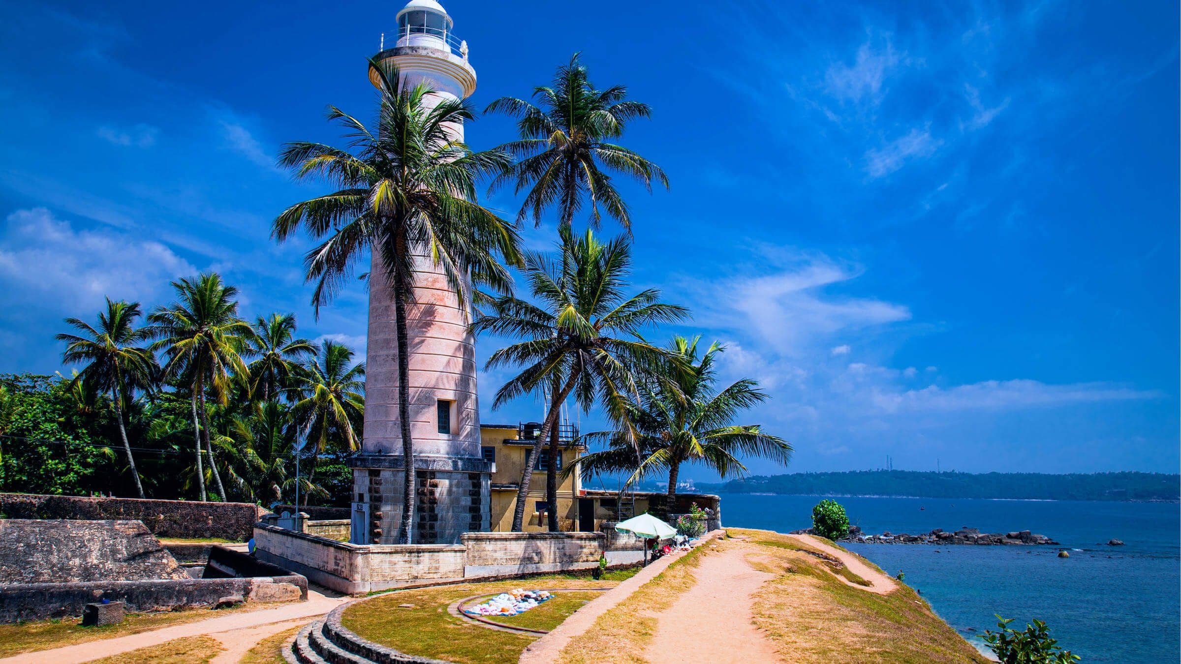 Красивый вид на маяк в форте Галле в Шри-Ланке