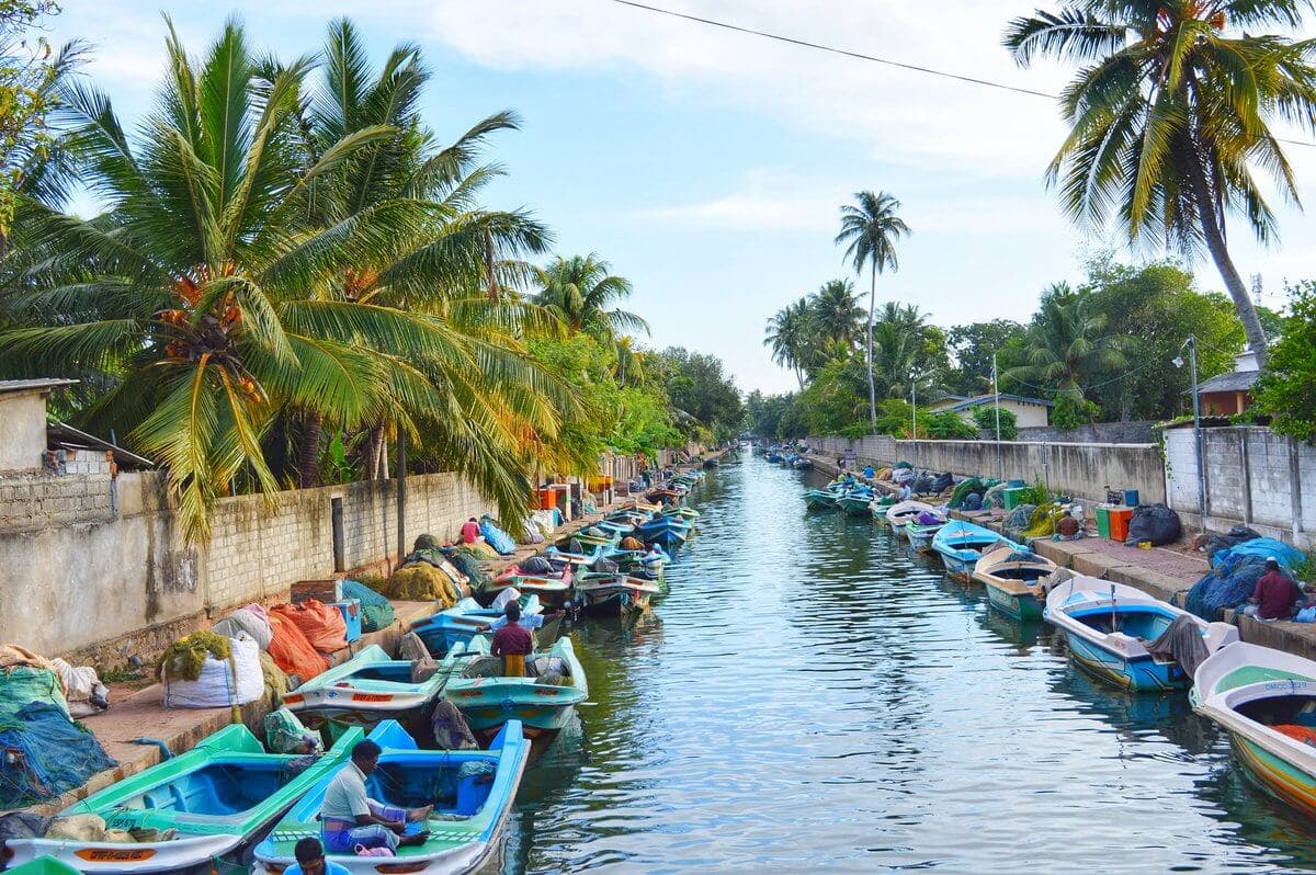 El canal Hamilton Negombo, Sri Lanka.
