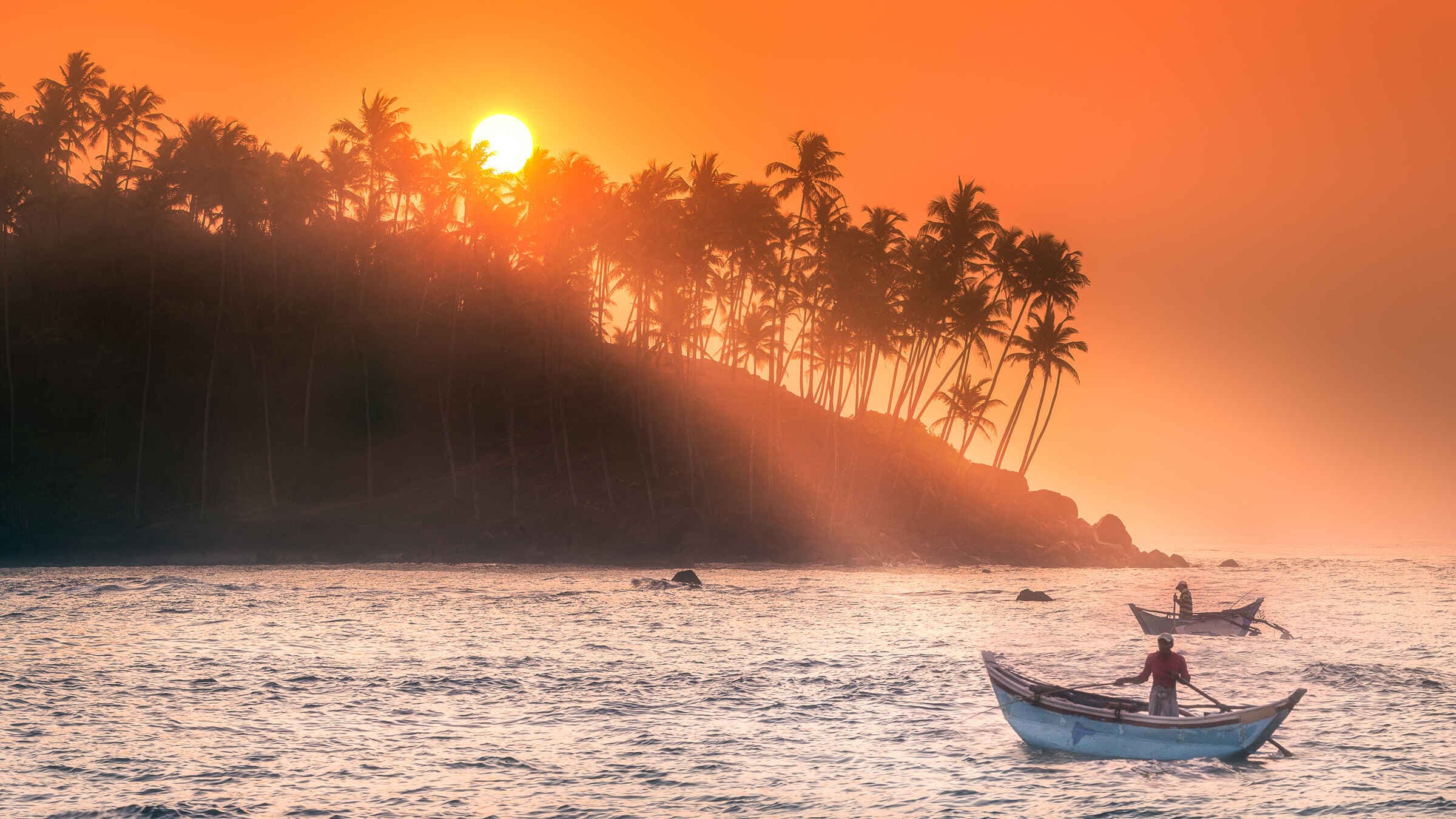 日落，尼甘布，斯里兰卡。