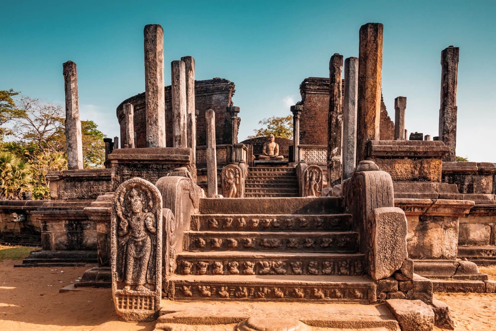 Vatadage-Struktur des alten Königreichs Polonnaruwa, Sri Lanka.
