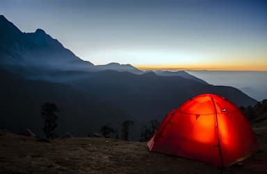 A view of camping in Meemure Village in the cycling tour in Sri Lanka