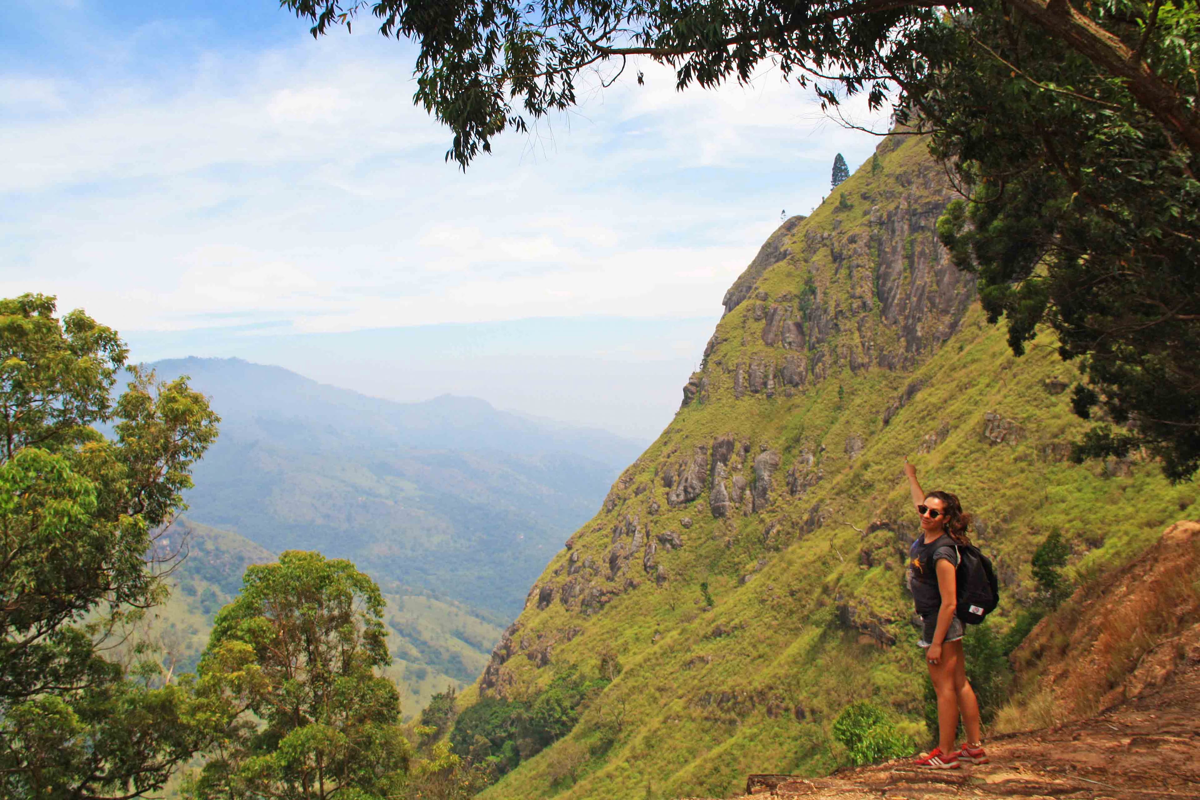 A girl explore Ella rock is the most phenomenal scenery in Ella Trekking and hiking tour