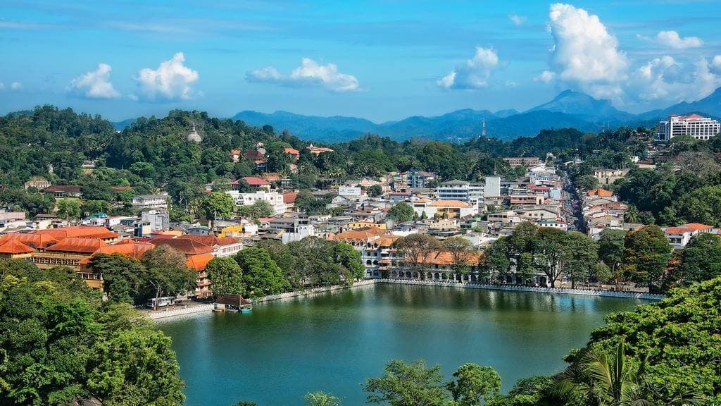 A wide view of Kandy historical town in Sri Lanka 