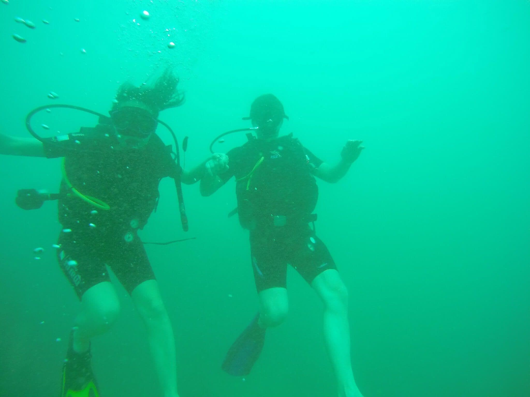 A picture of diving couple in the sea of Mirissa Sri Lanka