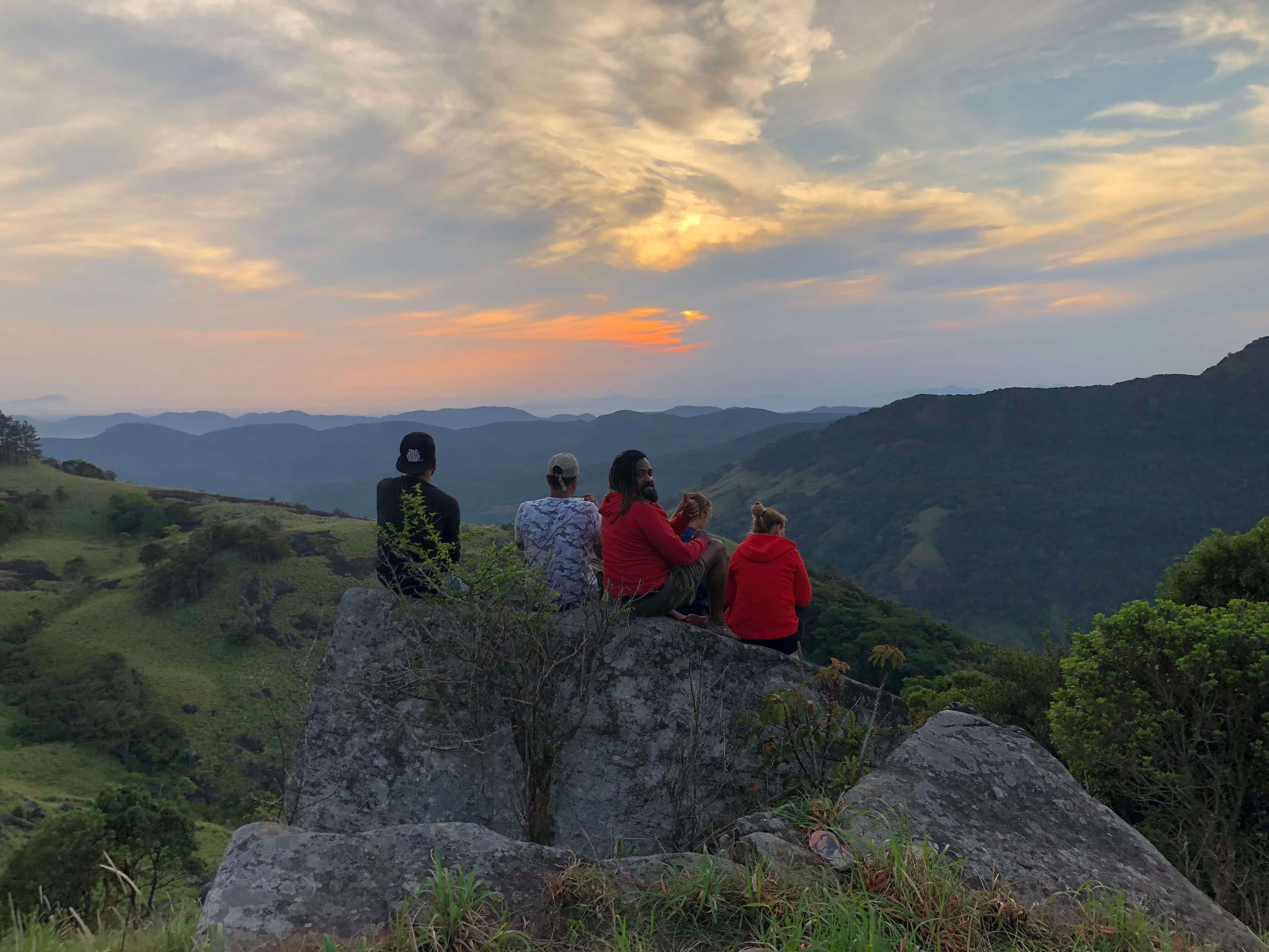 The family watching beauty of nature in Knuckles area Kandy Sri Lanka