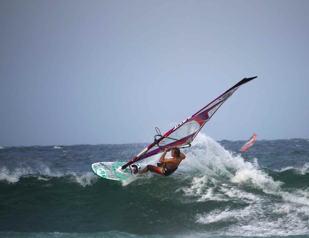 Windsurfing on the rough wave get an exiting experience