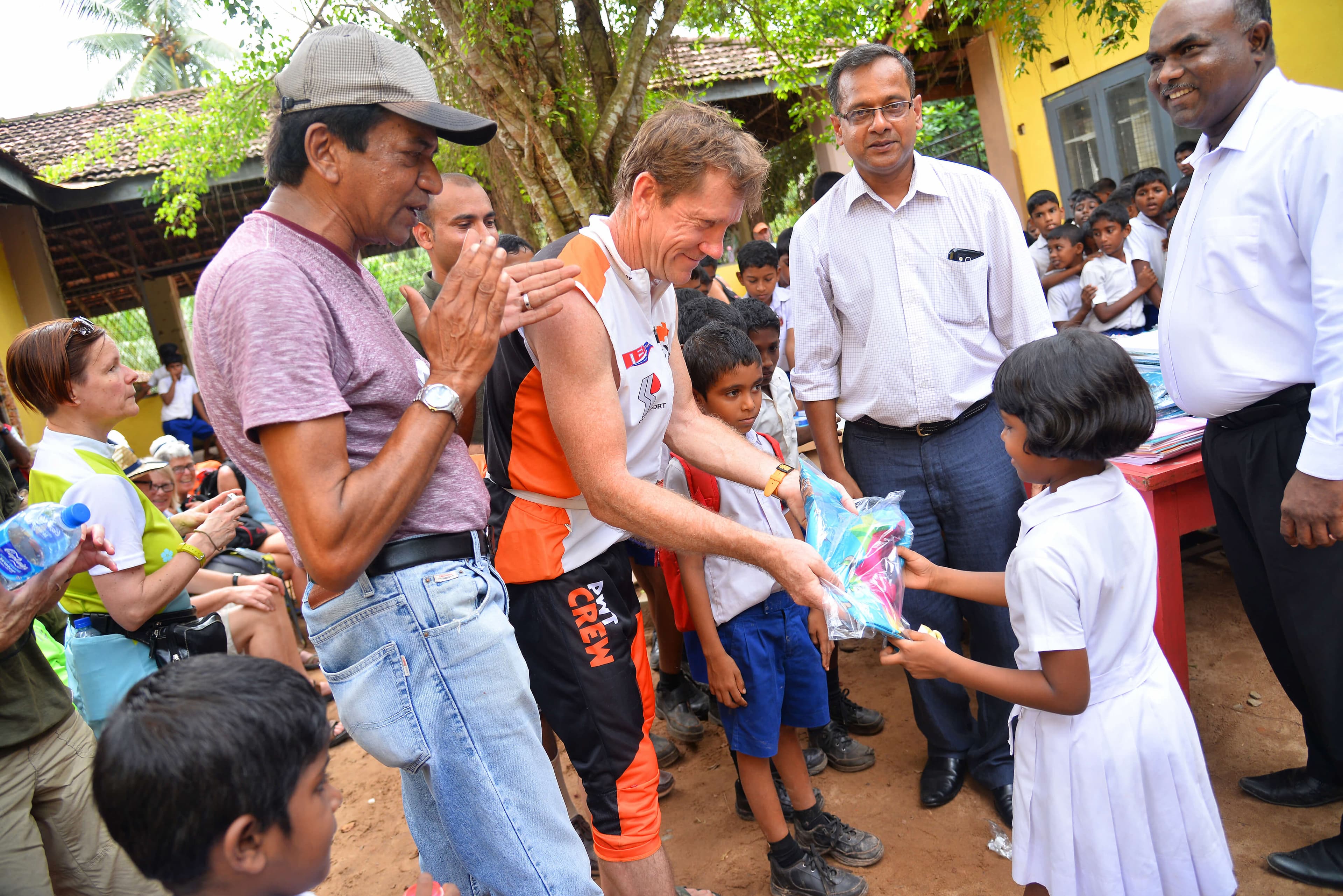 An school giveaway activity organized in Sri Lanka.